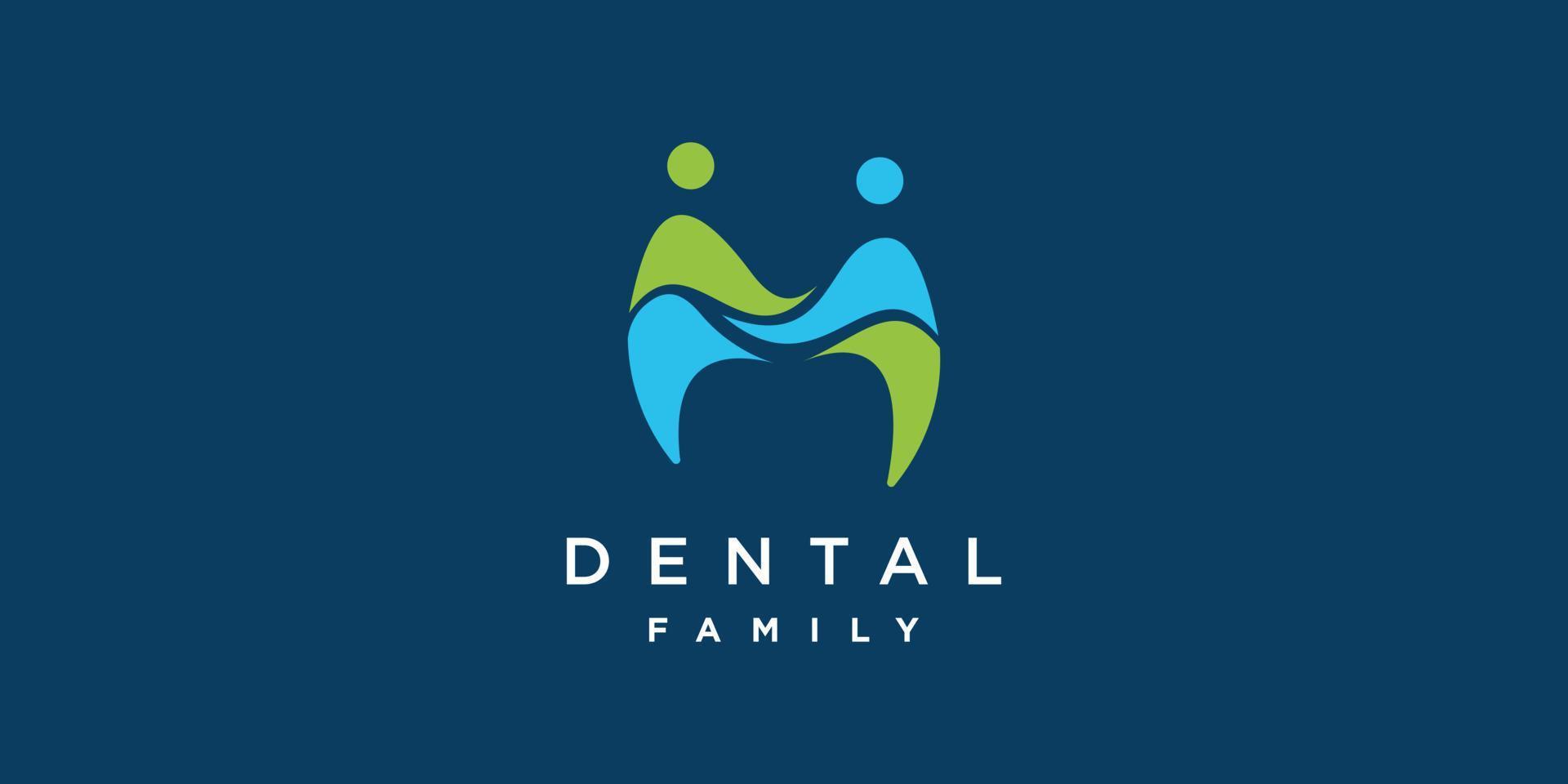 logo dentaire familial avec vecteur premium de style abstrait humain partie 5