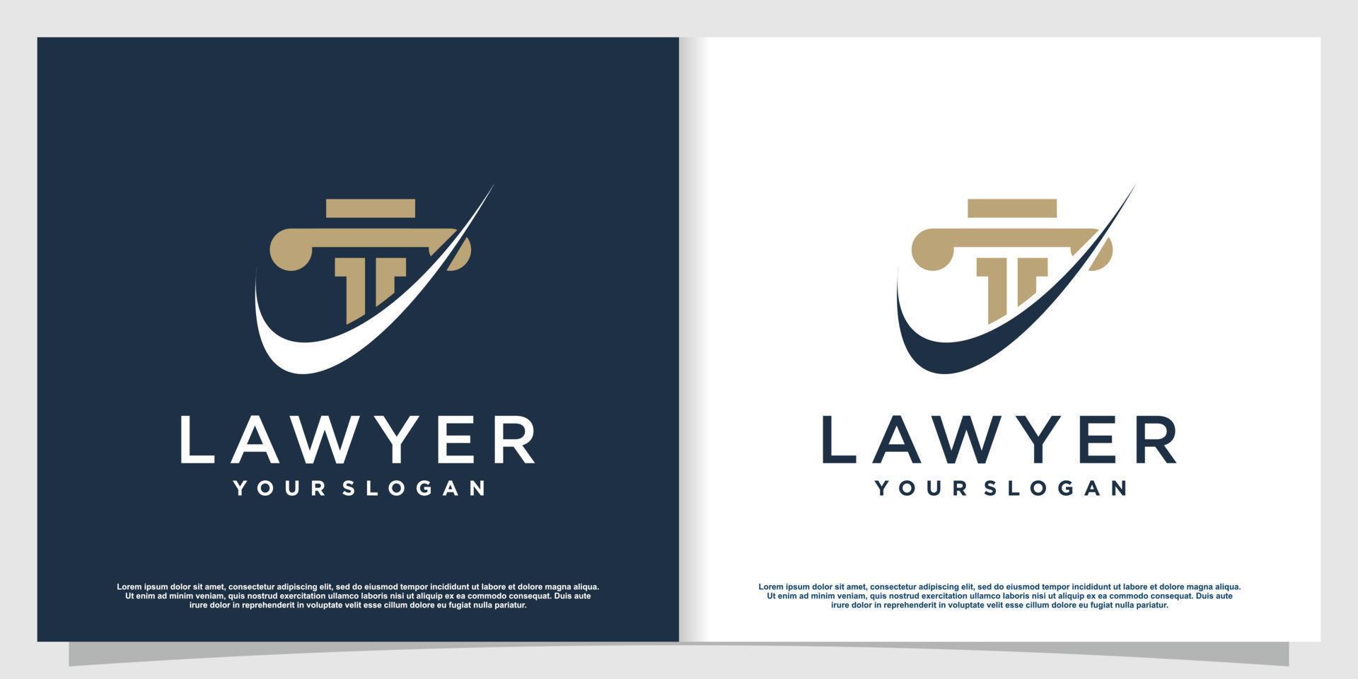 logo d'avocat avec vecteur premium de style élément créatif partie 7