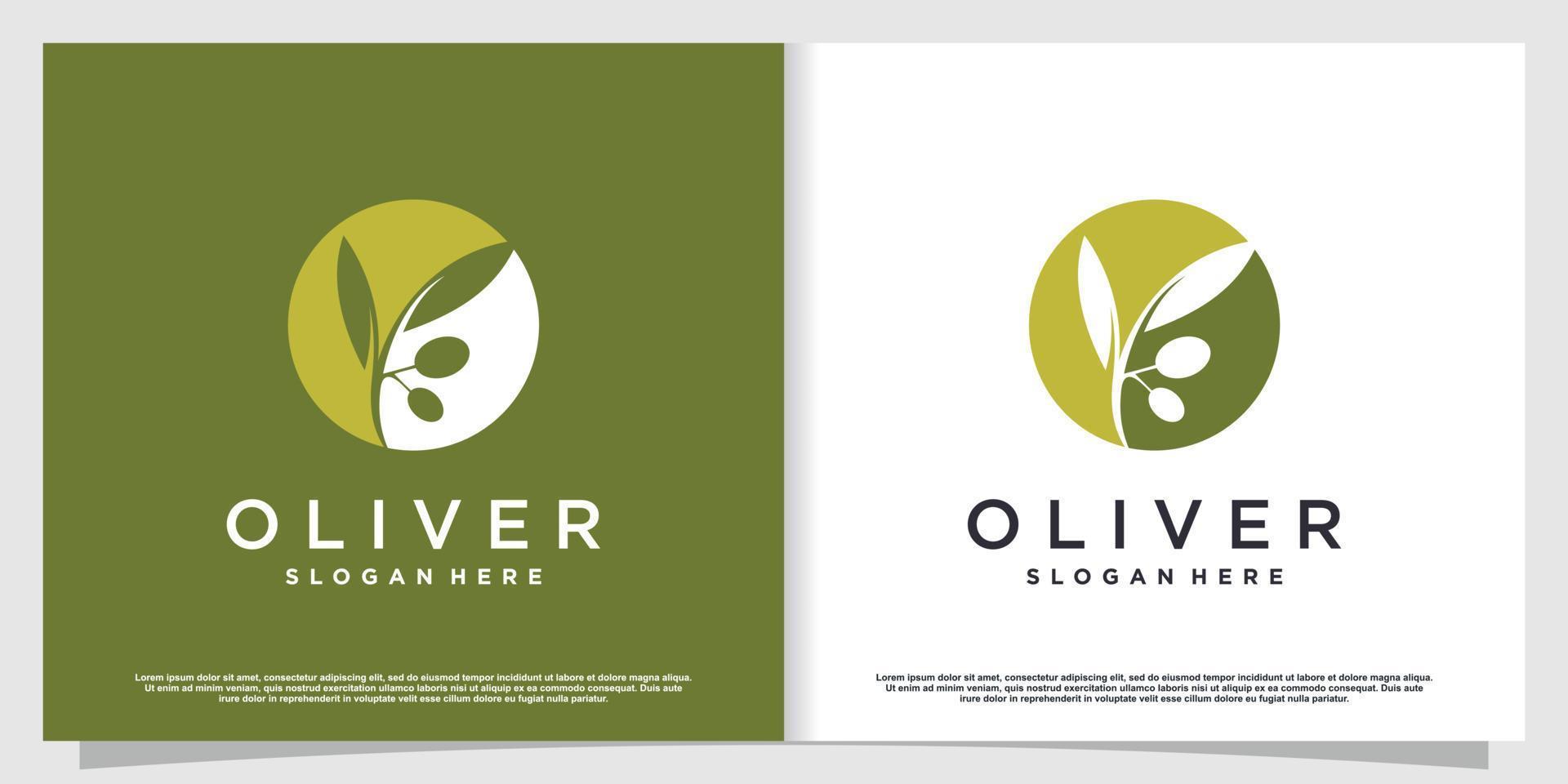 logo olive avec élément créatif moderne vecteur premium partie 5