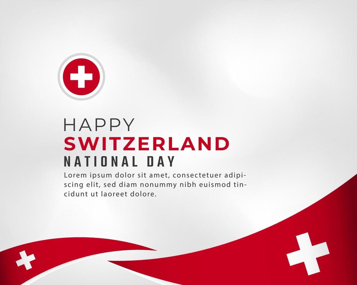 bonne fête nationale suisse 1er août illustration de conception vectorielle de célébration. modèle d'affiche, de bannière, de publicité, de carte de voeux ou d'élément de conception d'impression vecteur