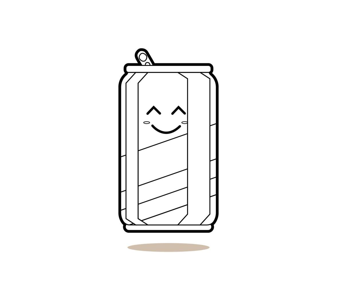 illustrateur de lait de soude avec un caractère heureux. icône de vecteur de soda de restauration rapide