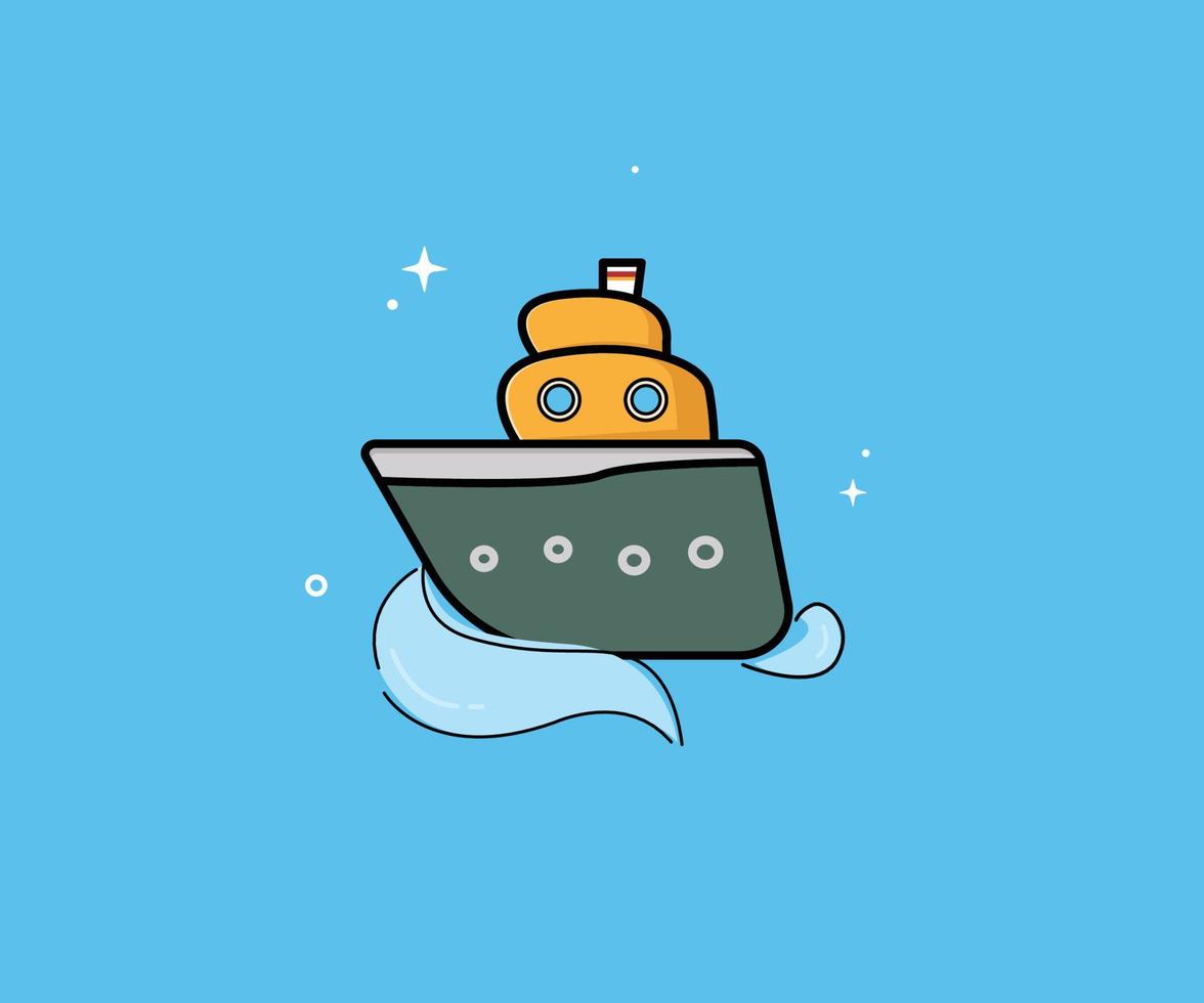 modèle d'illustration vectorielle de bateau mignon vecteur