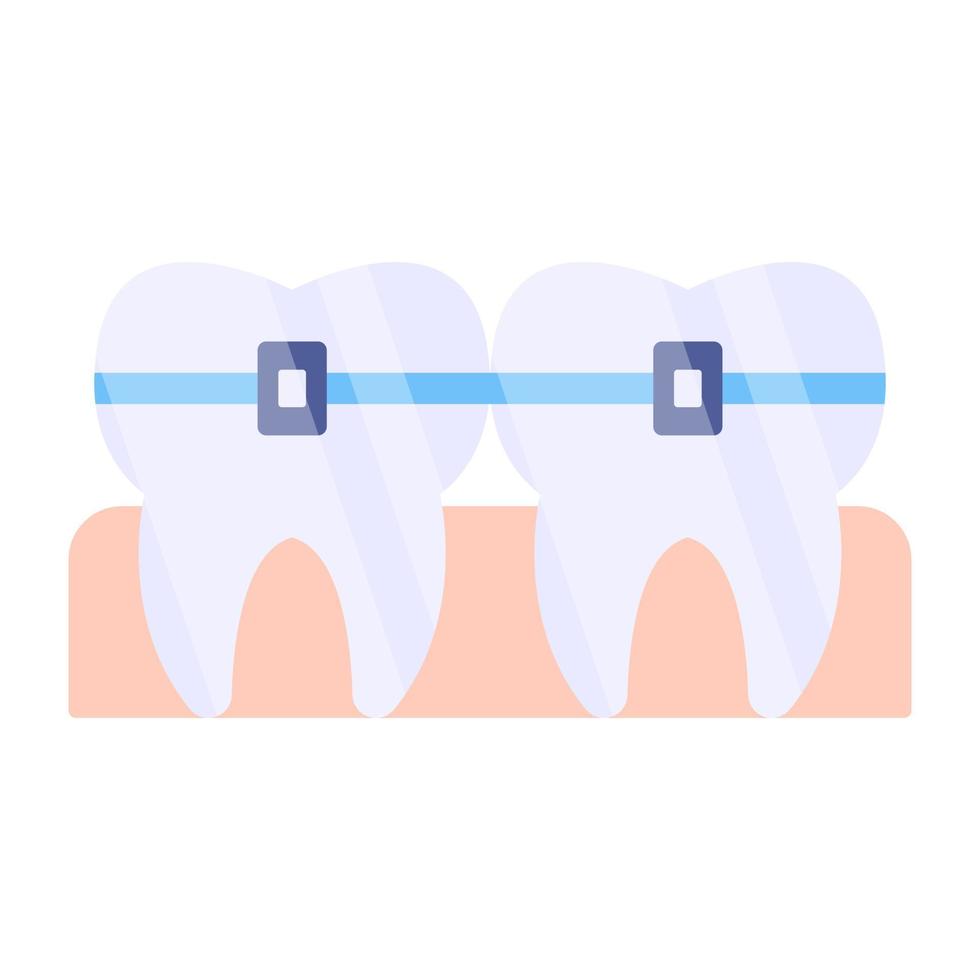 icône de conception unique d'appareils dentaires vecteur
