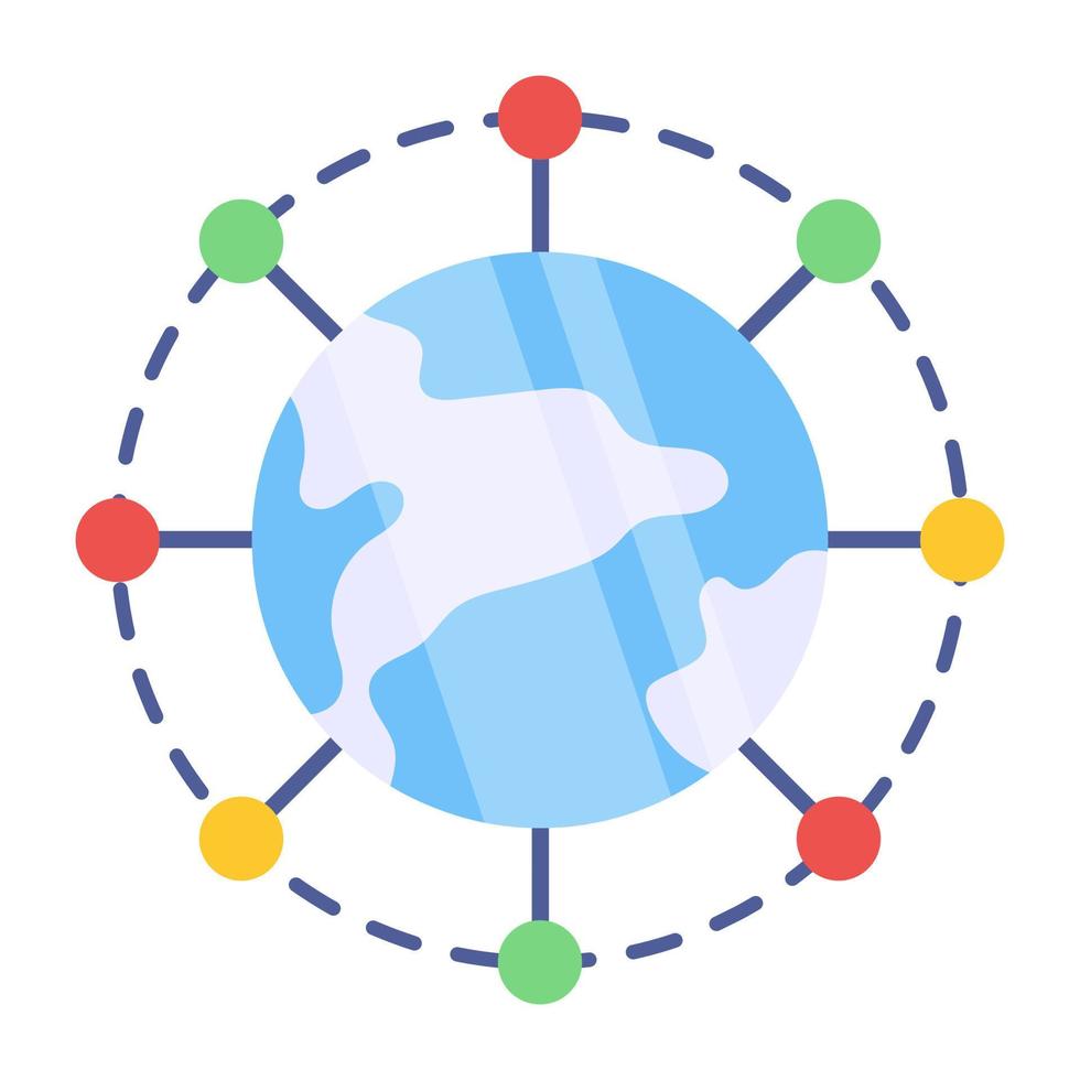 icône de conception modifiable du réseau mondial vecteur