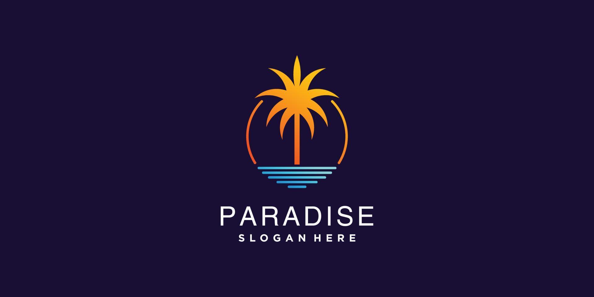 collection de logos de palmier avec concept d'élément créatif vecteur premium partie 1