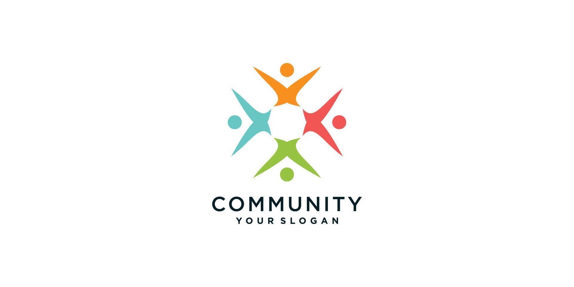 collection de logos communautaires avec concept créatif vecteur premium partie 1