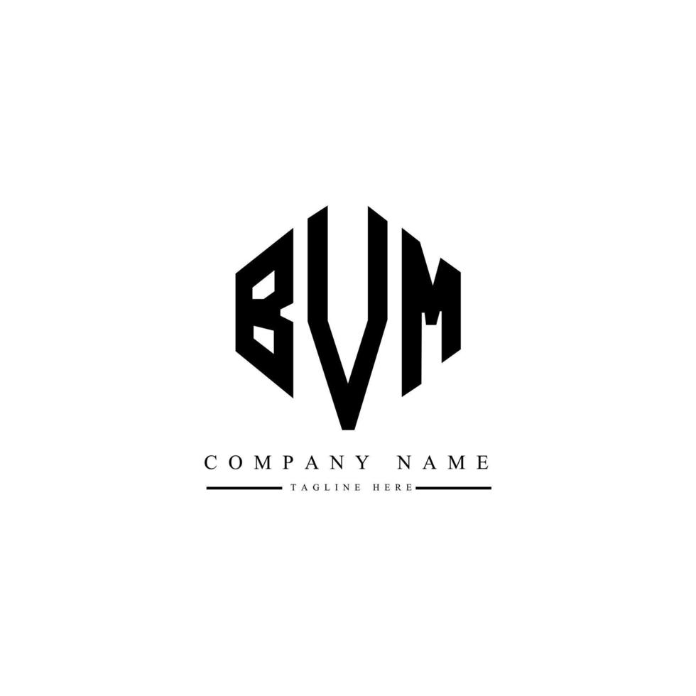création de logo de lettre bvm avec forme de polygone. création de logo en forme de polygone et de cube bvm. modèle de logo vectoriel bvm hexagone couleurs blanches et noires. monogramme bvm, logo commercial et immobilier.
