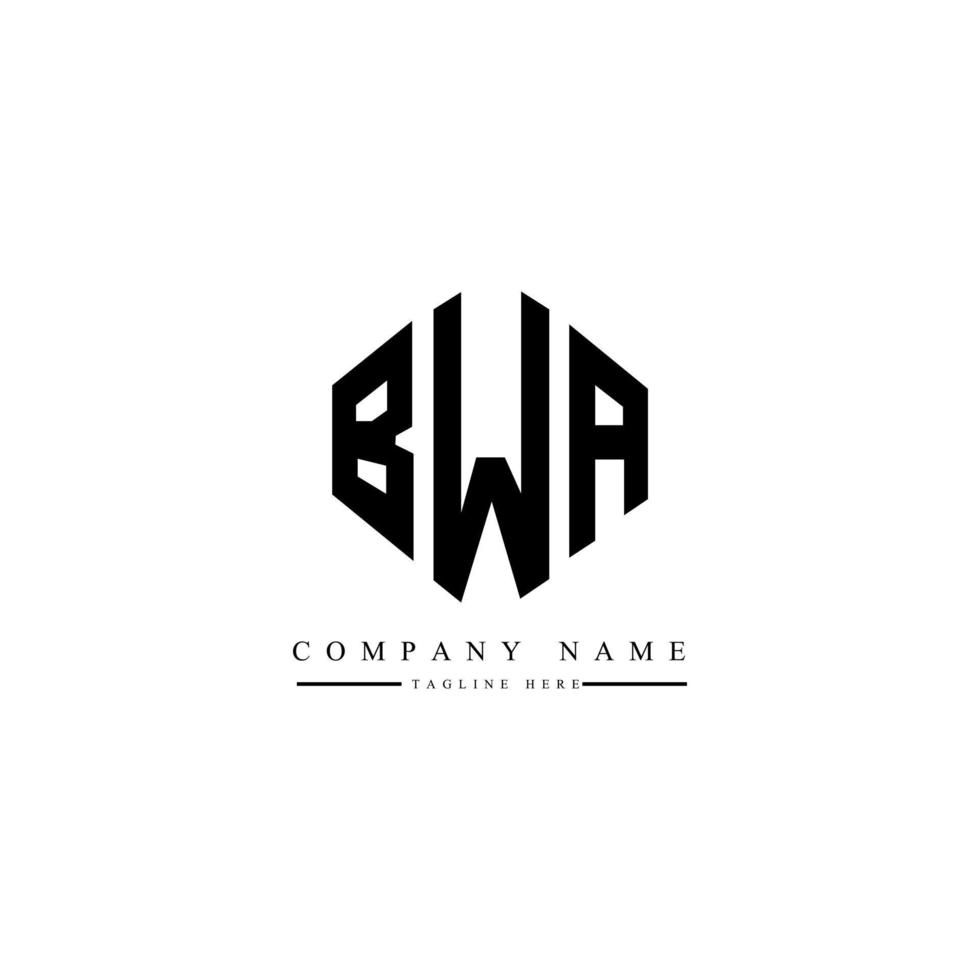 création de logo de lettre bwa avec forme de polygone. création de logo en forme de polygone et de cube bwa. modèle de logo vectoriel bwa hexagone couleurs blanches et noires. monogramme bwa, logo d'entreprise et immobilier.