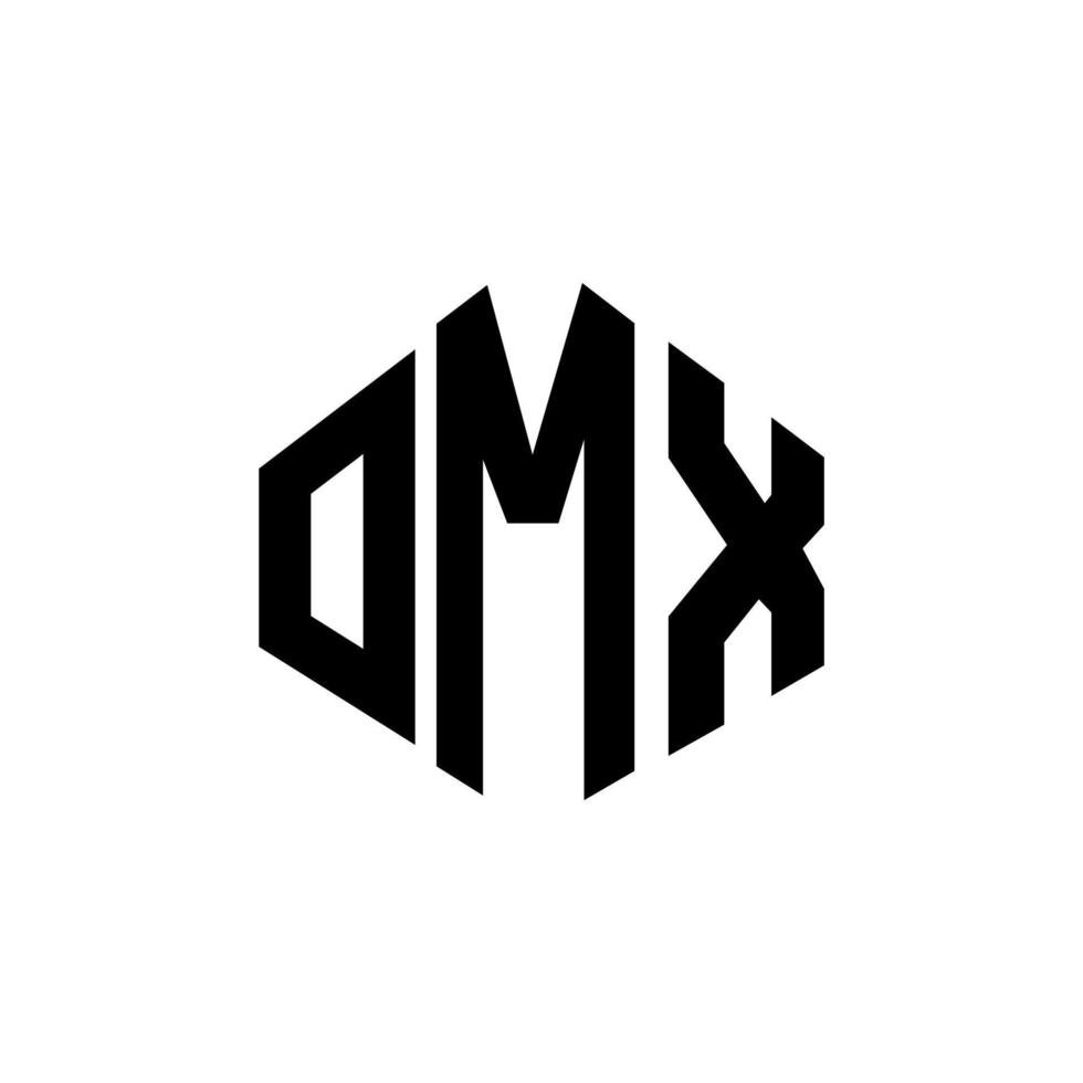 création de logo de lettre omx avec forme de polygone. création de logo en forme de polygone et de cube omx. modèle de logo vectoriel omx hexagone couleurs blanches et noires. monogramme omx, logo d'entreprise et immobilier.