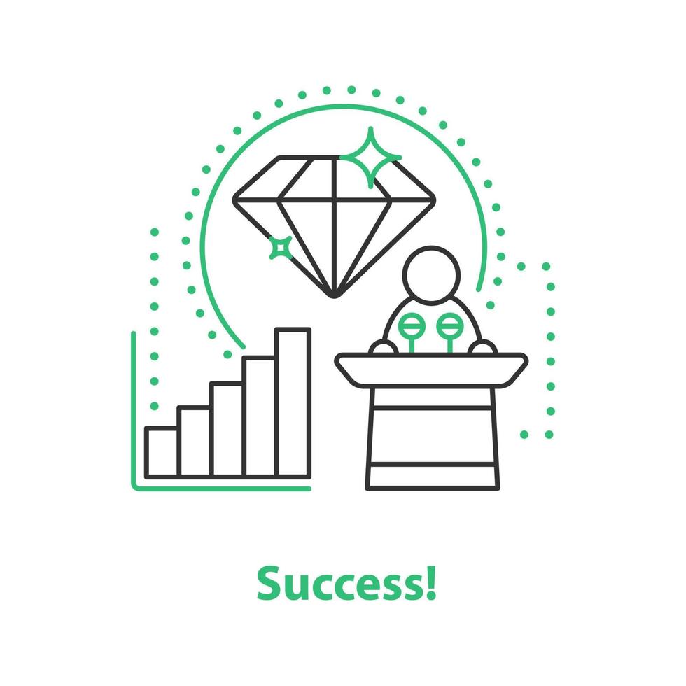 icône de concept de carrière réussie. illustration de fine ligne d'idée de discours politique. politicien. dessin de contour isolé de vecteur