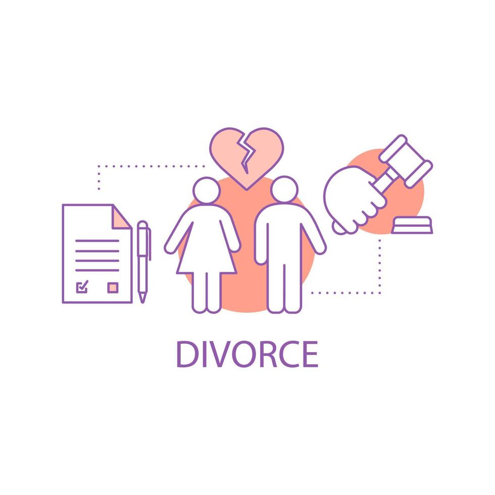 icône de concept de couple en instance de divorce. division de l'illustration de la ligne mince de l'idée de propriété. dessin de contour isolé de vecteur