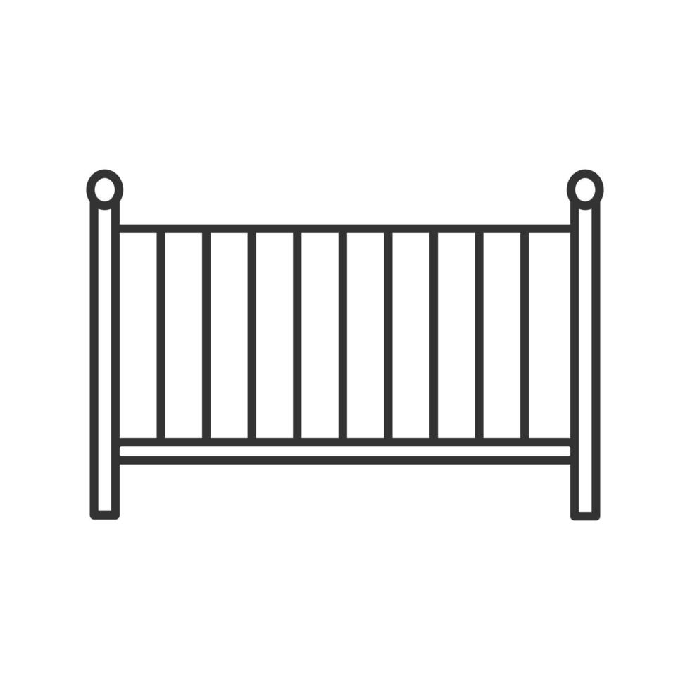 icône linéaire de berceau. berceau. illustration de la ligne mince. lit bébé. symbole de contour. dessin de contour isolé de vecteur