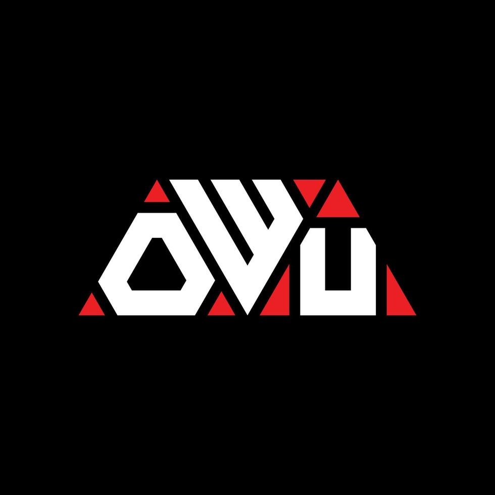 création de logo de lettre triangle owu avec forme de triangle. monogramme de conception de logo triangle owu. modèle de logo vectoriel triangle owu avec couleur rouge. logo triangulaire owu logo simple, élégant et luxueux. ouais