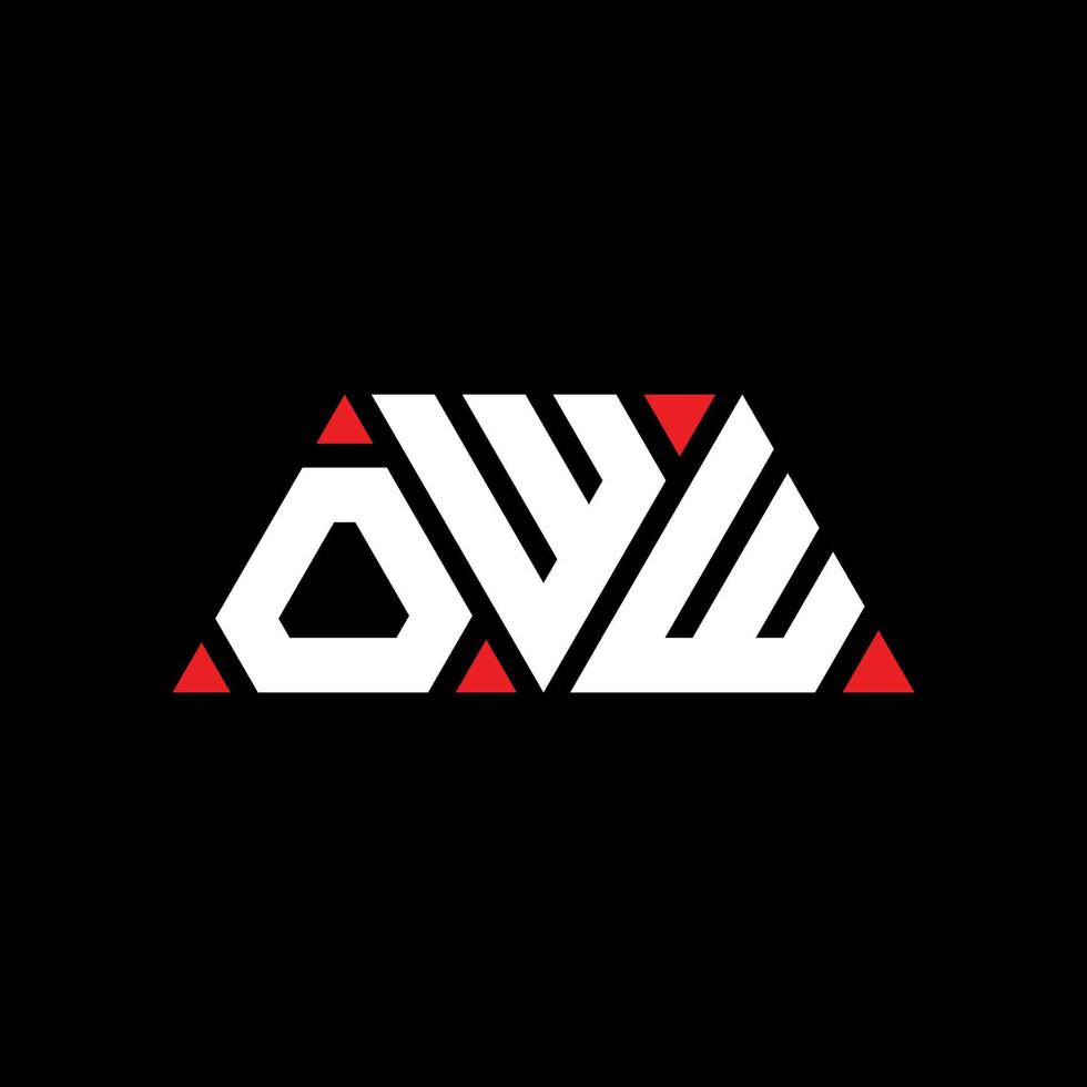 création de logo de lettre triangle oww avec forme de triangle. monogramme de conception de logo triangle oww. modèle de logo vectoriel triangle oww avec couleur rouge. oww logo triangulaire logo simple, élégant et luxueux. aïe