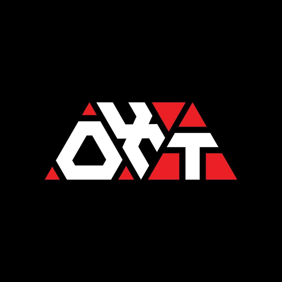 création de logo de lettre triangle oxt avec forme de triangle. monogramme de conception de logo triangle oxt. modèle de logo vectoriel triangle oxt avec couleur rouge. logo triangulaire oxt logo simple, élégant et luxueux. oxt