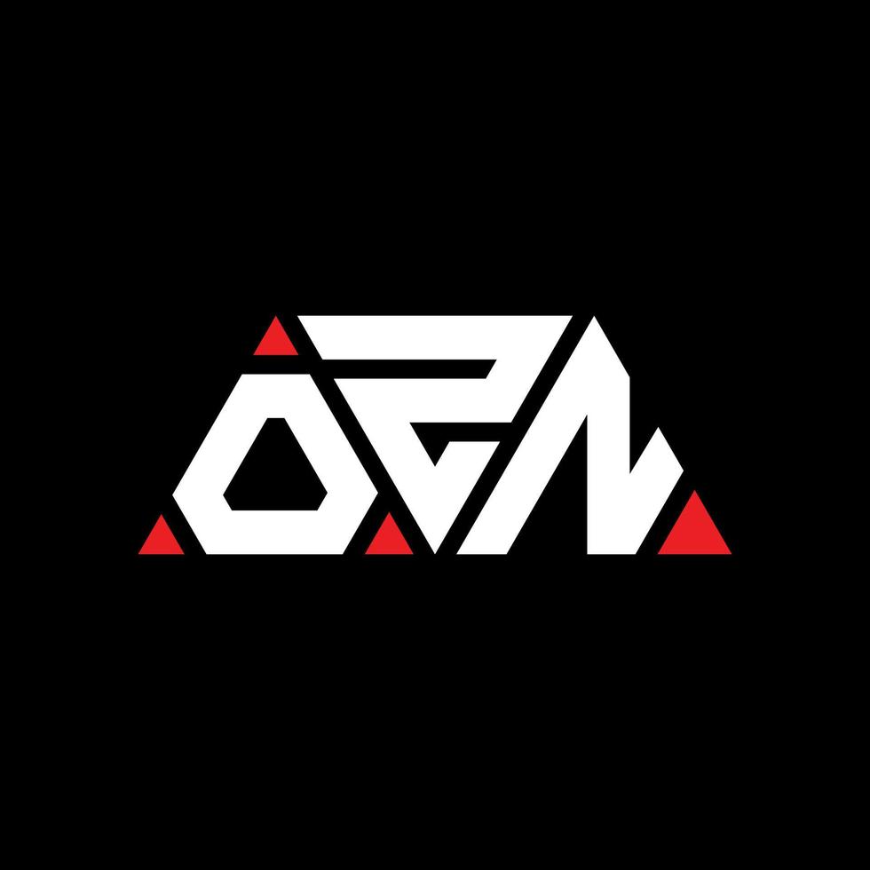 création de logo de lettre triangle ozn avec forme de triangle. monogramme de conception de logo triangle ozn. modèle de logo vectoriel triangle ozn avec couleur rouge. logo triangulaire ozn logo simple, élégant et luxueux. once