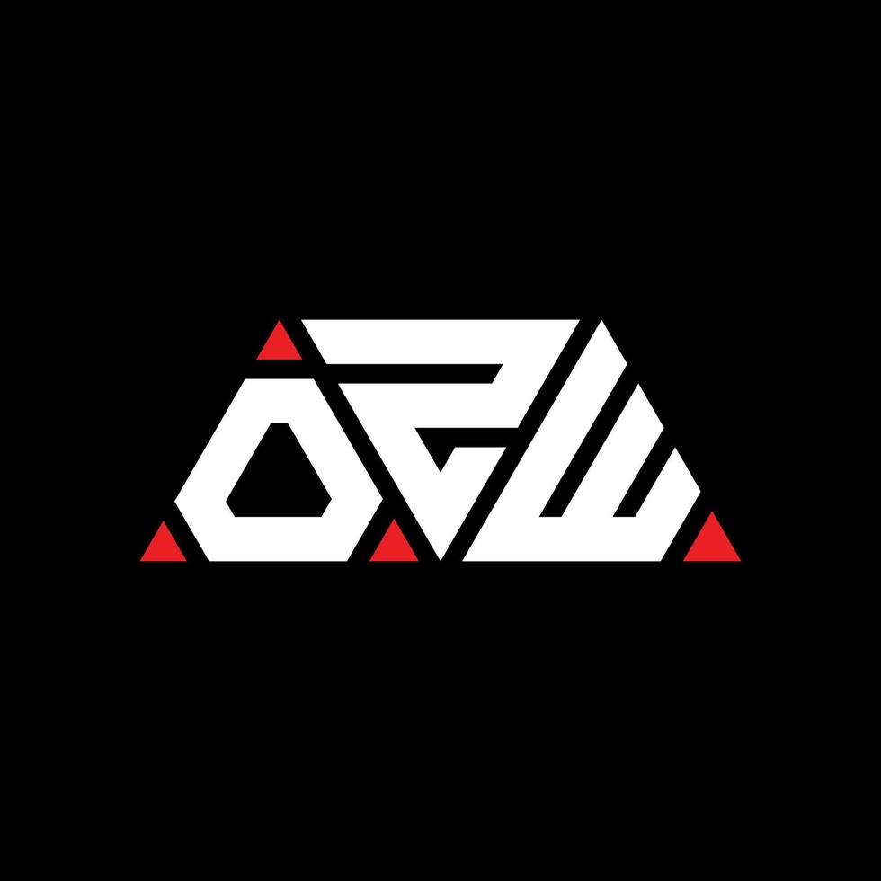 création de logo de lettre triangle ozw avec forme de triangle. monogramme de conception de logo triangle ozw. modèle de logo vectoriel triangle ozw avec couleur rouge. logo triangulaire ozw logo simple, élégant et luxueux. ozw