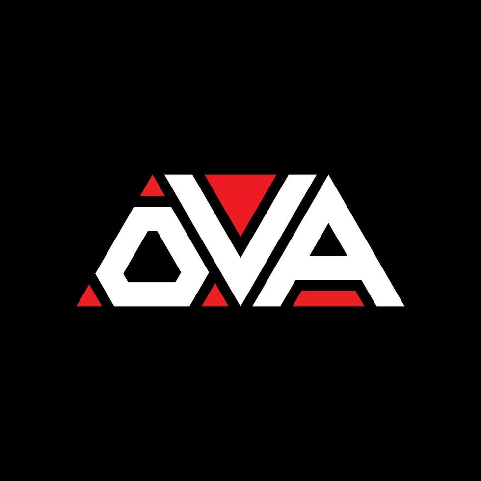 création de logo de lettre triangle ova avec forme de triangle. monogramme de conception de logo triangle ova. modèle de logo vectoriel triangle ova avec couleur rouge. logo triangulaire ova logo simple, élégant et luxueux. ovules