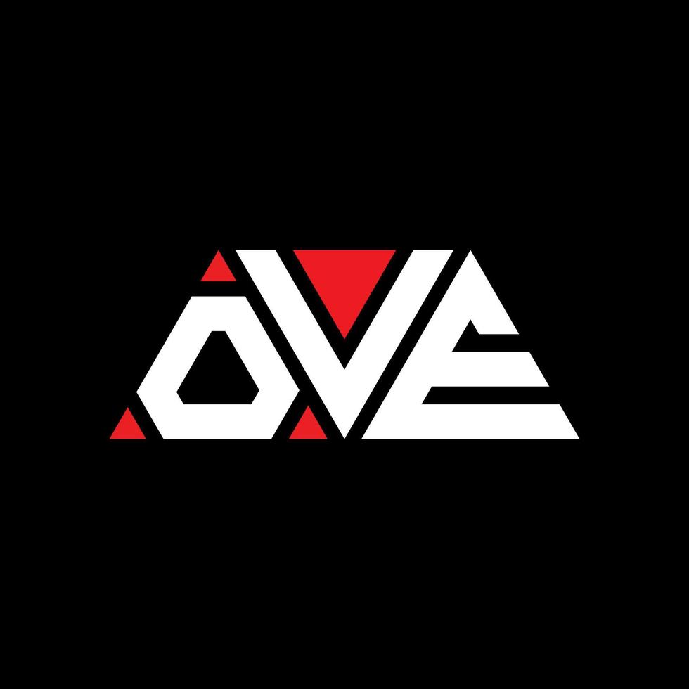 création de logo de lettre triangle ove avec forme de triangle. monogramme de conception de logo triangle ove. modèle de logo vectoriel triangle ove avec couleur rouge. ove logo triangulaire logo simple, élégant et luxueux. plus