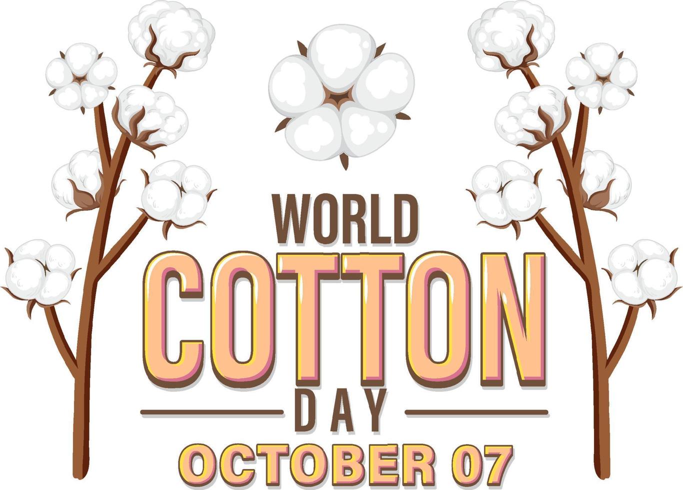 conception de bannière de la journée mondiale du coton le 7 octobre vecteur