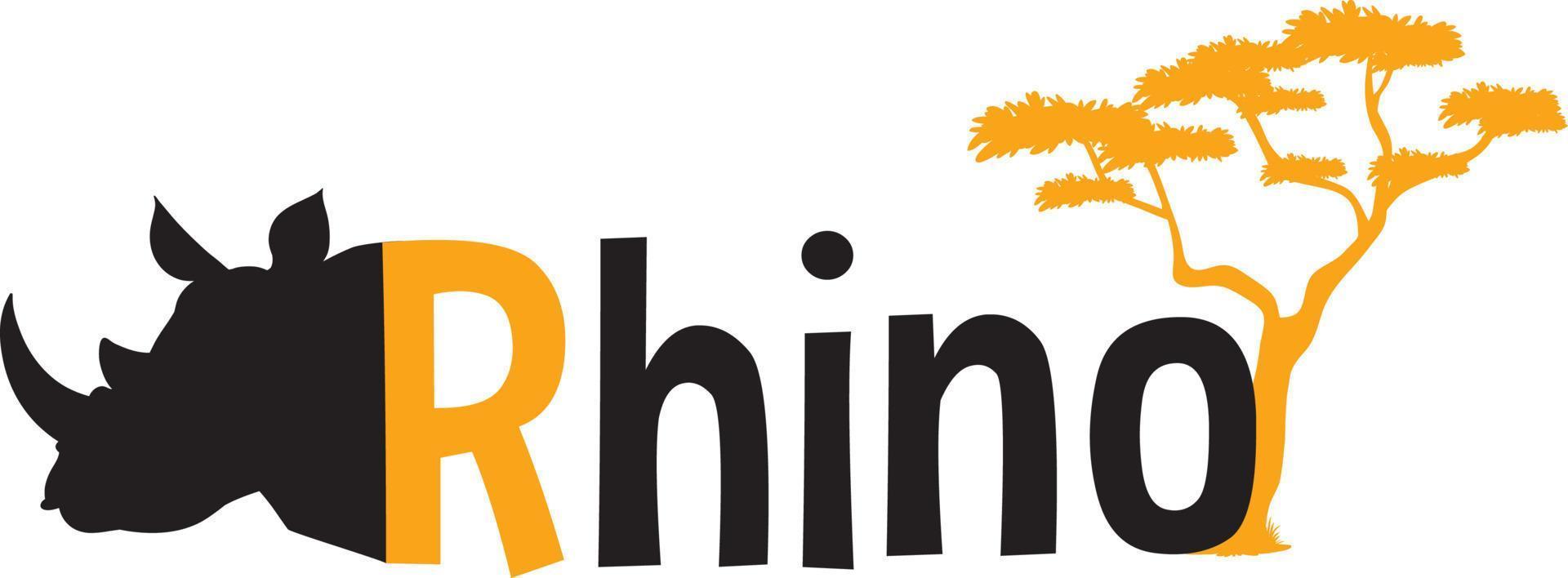 conception de modèle de logo de rhinocéros vecteur