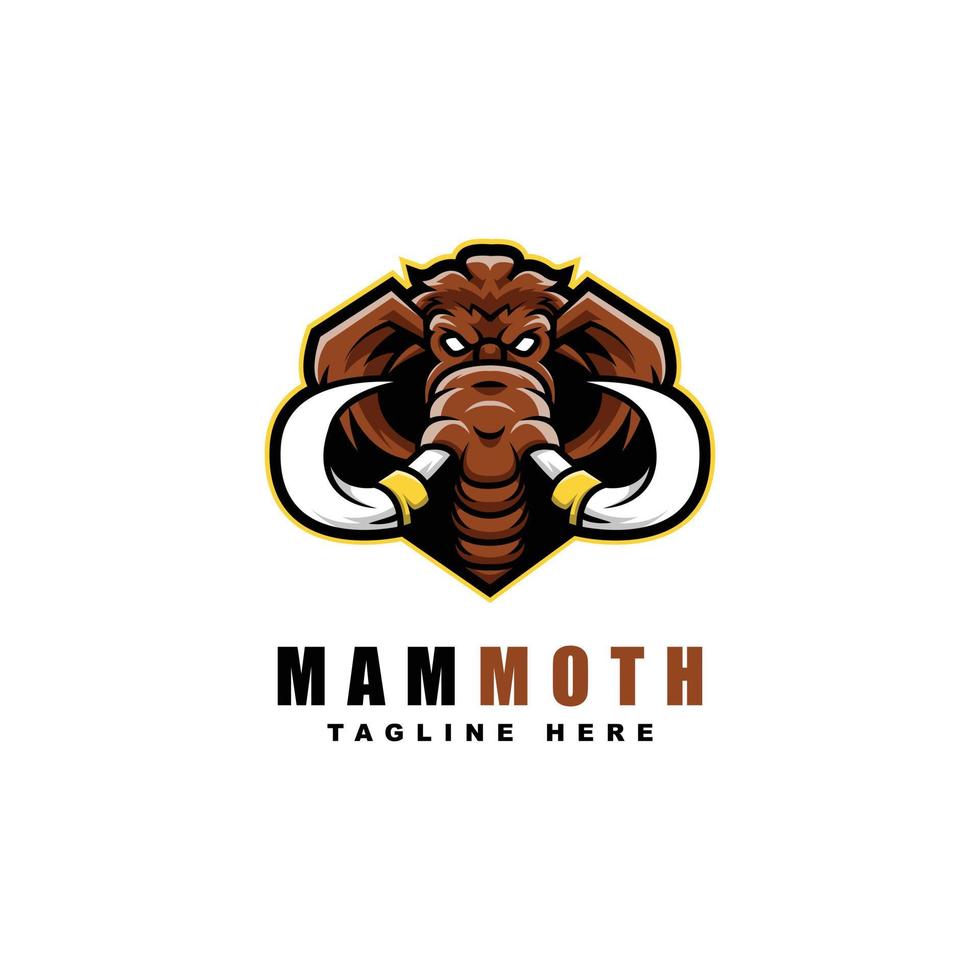 vecteur de conception de logo de mascotte de mammouth avec illustration moderne.