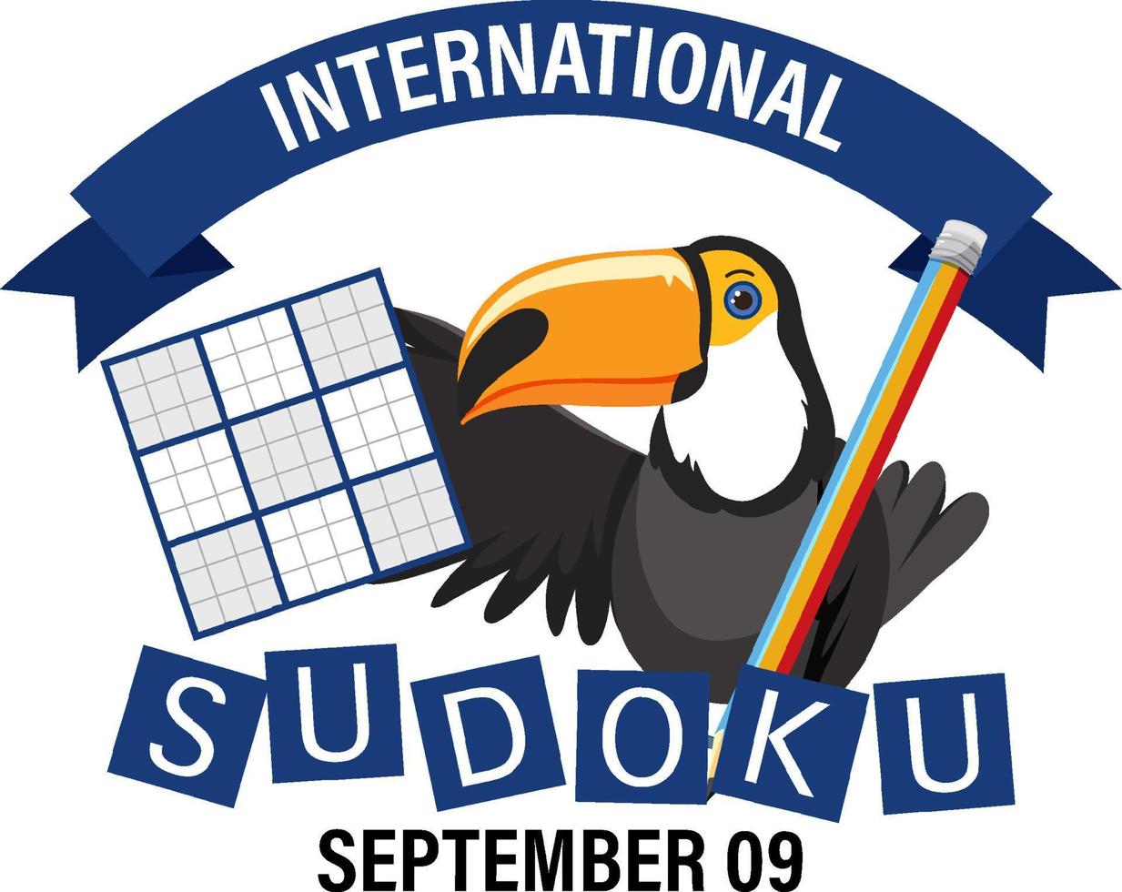 conception de bannière de la journée internationale du sudoku vecteur
