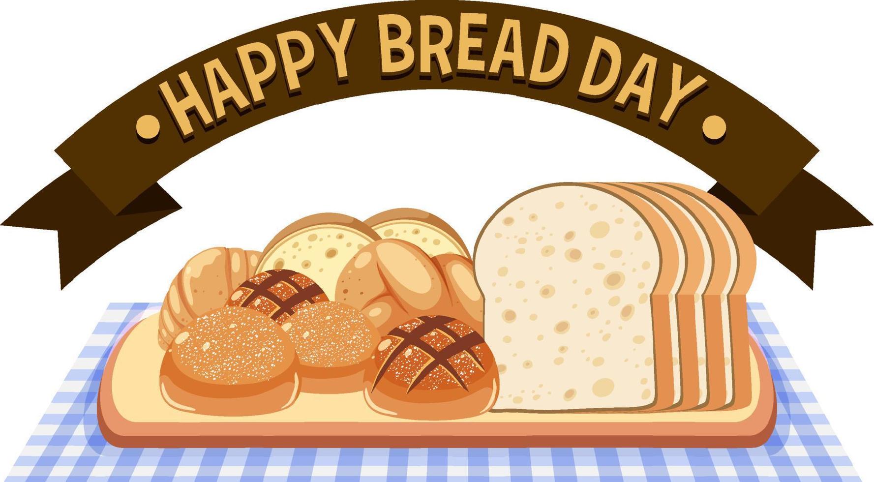 bonne fête du pain 16 octobre création de logo vecteur