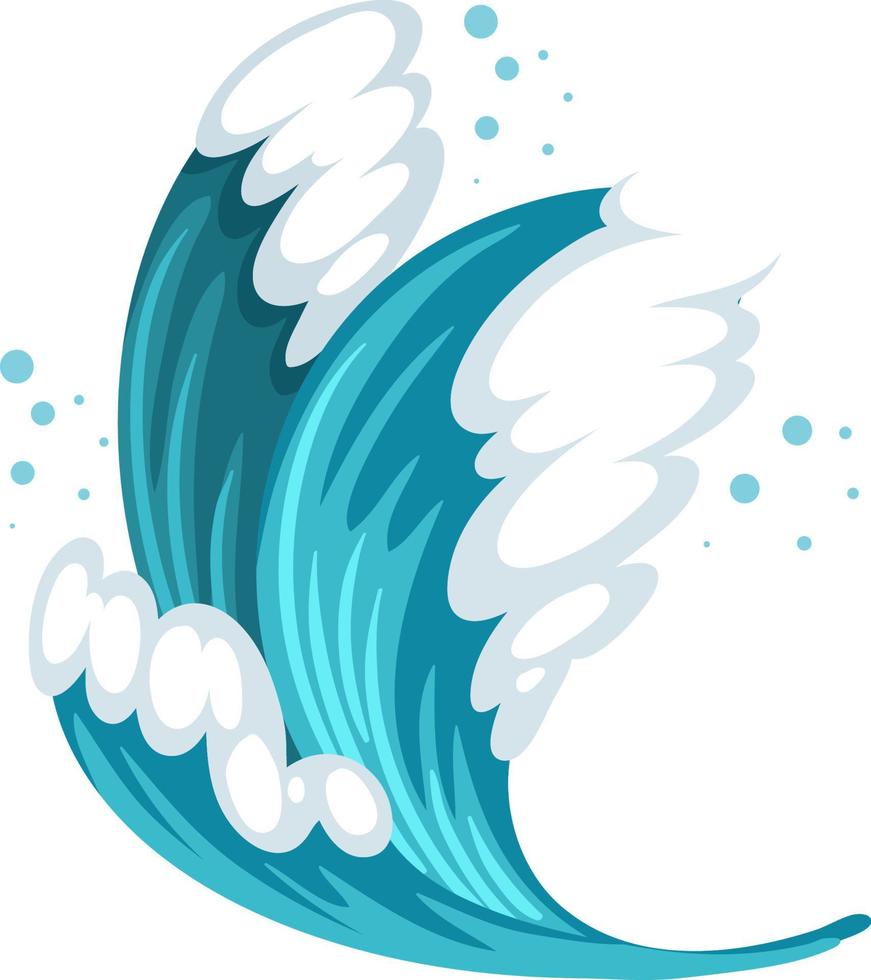 vagues de l'océan isolées en style cartoon vecteur