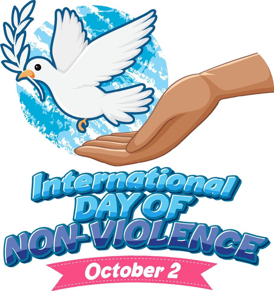 affiche de la journée internationale de la non violence vecteur