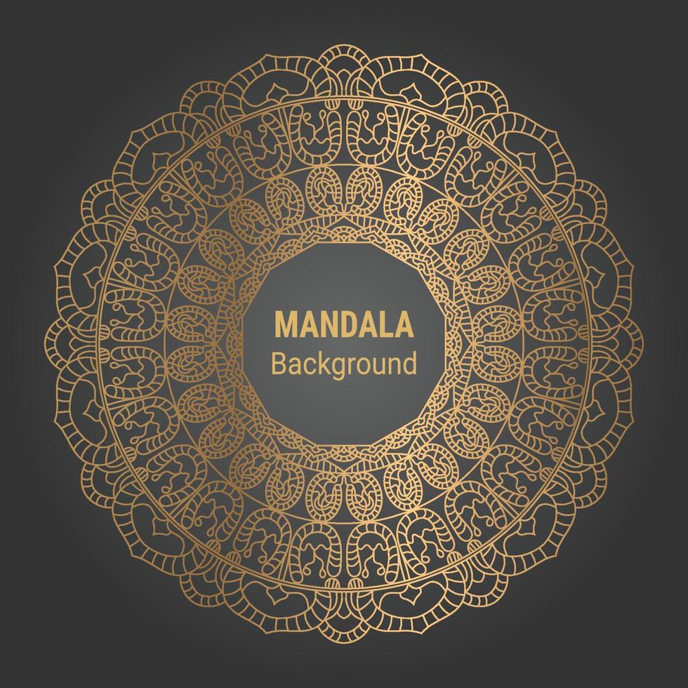 vecteur de mandala de luxe avec fond de style doré