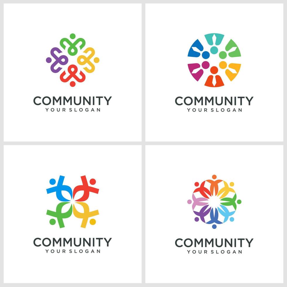 travail d'équipe ou création de logo communautaire vecteur