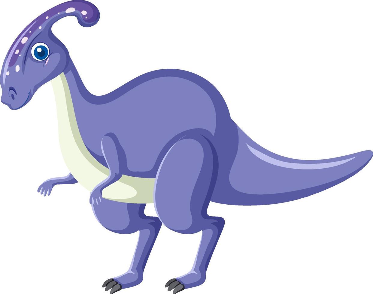 dessin animé mignon dinosaure parasaurolophus vecteur