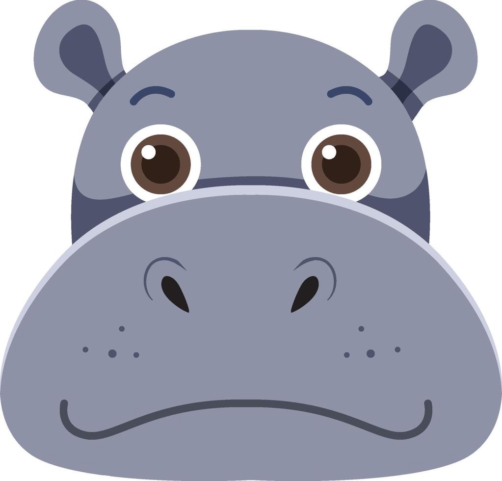 tête d'hippopotame dans un style plat vecteur