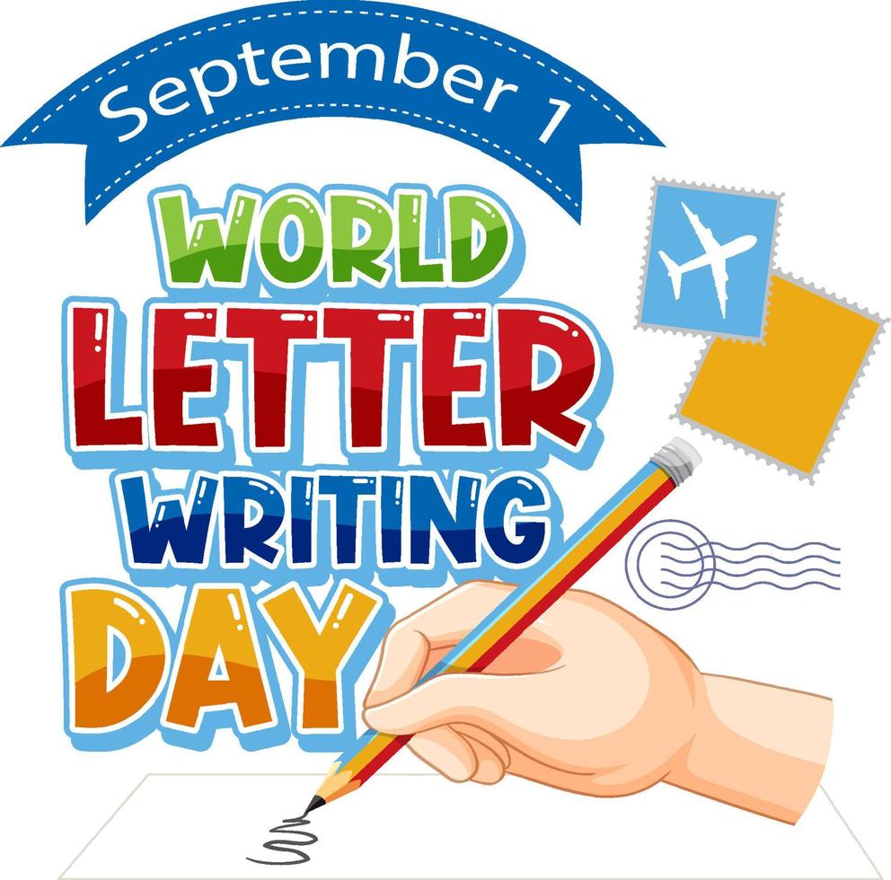 conception de bannière de la journée mondiale de l'écriture de lettres vecteur