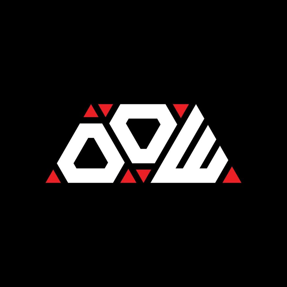 création de logo de lettre triangle oow avec forme de triangle. monogramme de conception de logo triangle oow. modèle de logo vectoriel triangle oow avec couleur rouge. oow logo triangulaire logo simple, élégant et luxueux. ouai