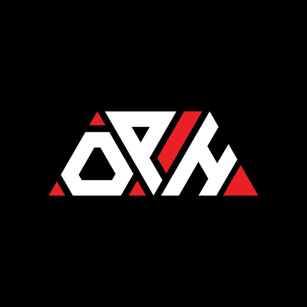 création de logo de lettre triangle oph avec forme de triangle. monogramme de conception de logo triangle oph. modèle de logo vectoriel triangle oph avec couleur rouge. logo triangulaire oph logo simple, élégant et luxueux. ouf