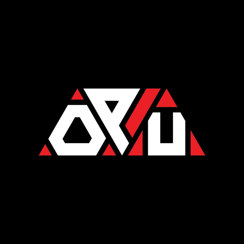 création de logo de lettre triangle opu avec forme de triangle. monogramme de conception de logo triangle opu. modèle de logo vectoriel triangle opu avec couleur rouge. logo triangulaire opu logo simple, élégant et luxueux. opu