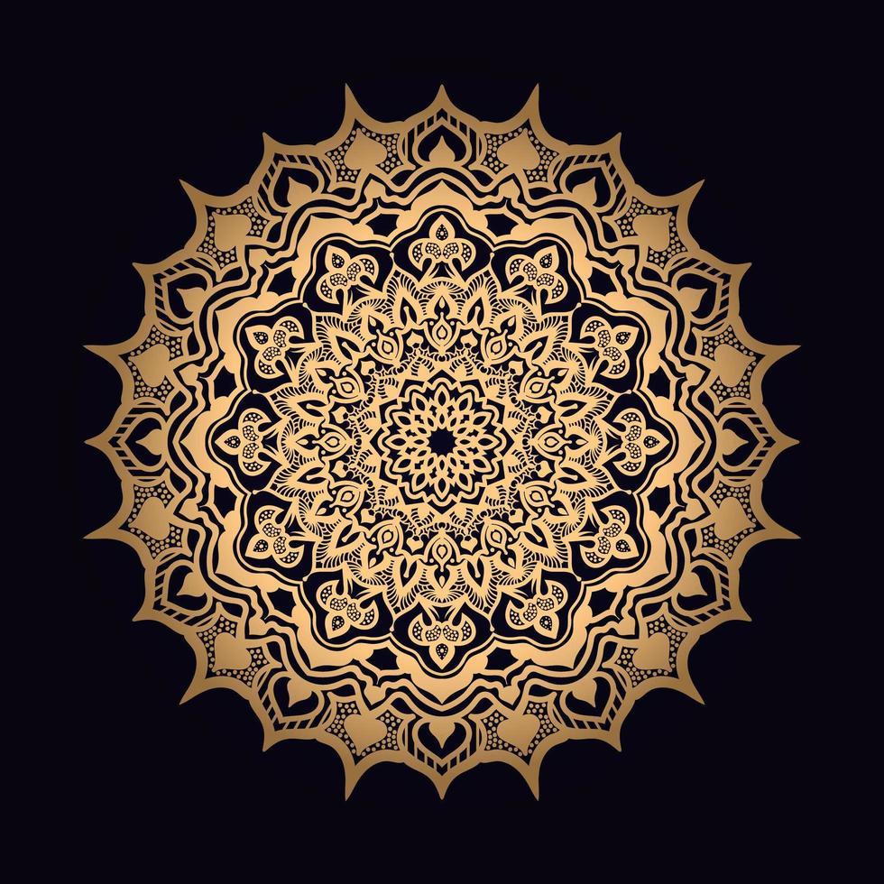 conception de mandala soleil doré vecteur