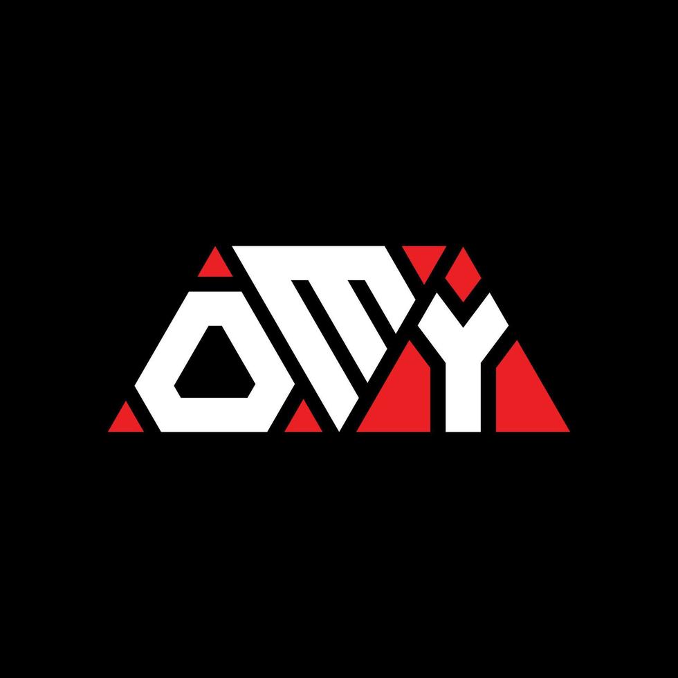 création de logo de lettre triangle omy avec forme de triangle. monogramme de conception de logo triangle omy. modèle de logo vectoriel triangle omy avec couleur rouge. omy logo triangulaire logo simple, élégant et luxueux. omy