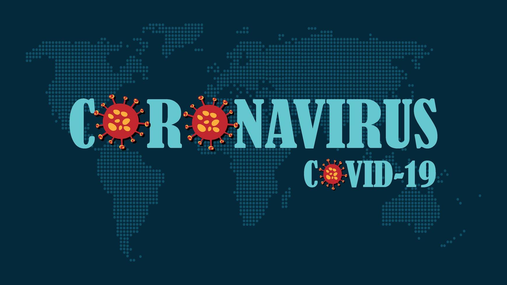 Coronavirus Covid-19 carte du monde en points vecteur