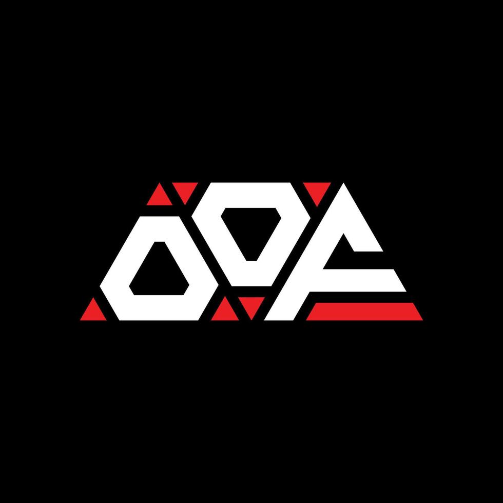 création de logo de lettre triangle oof avec forme de triangle. monogramme de conception de logo triangle oof. modèle de logo vectoriel triangle oof avec couleur rouge. oof logo triangulaire logo simple, élégant et luxueux. ouf