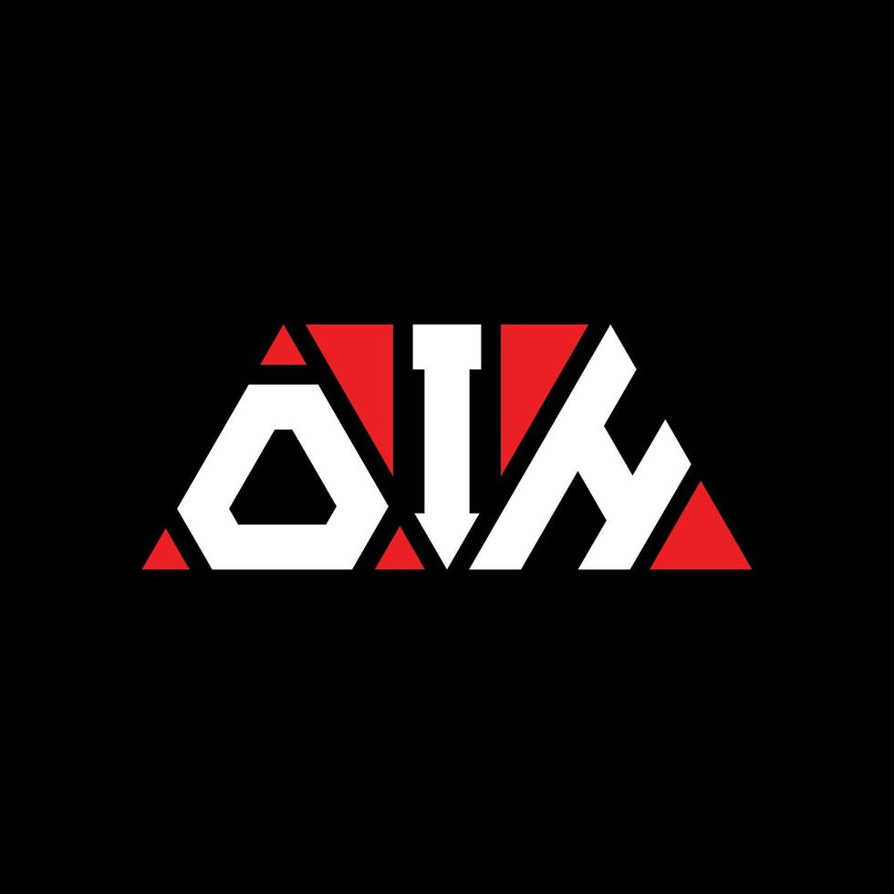 création de logo de lettre triangle oih avec forme de triangle. monogramme de conception de logo triangle oih. modèle de logo vectoriel triangle oih avec couleur rouge. oih logo triangulaire logo simple, élégant et luxueux. oh
