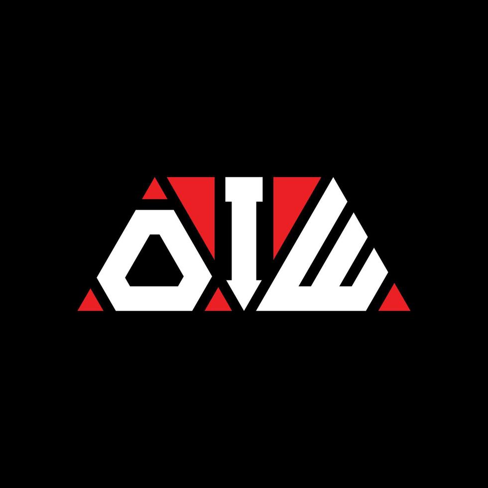 création de logo de lettre triangle oiw avec forme de triangle. monogramme de conception de logo triangle oiw. modèle de logo vectoriel triangle oiw avec couleur rouge. oiw logo triangulaire logo simple, élégant et luxueux. aïe