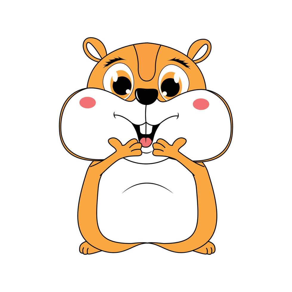 graphique de dessin animé animal hamster mignon vecteur