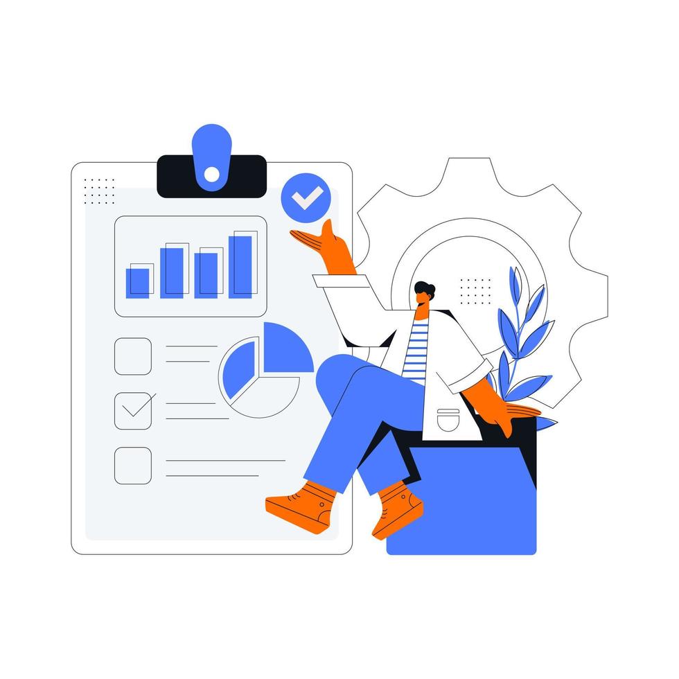 conception de vecteur plat analyse statistique et de données pour le concept d'investissement en finance d'entreprise. illustration de vecteur plat isolé sur fond blanc