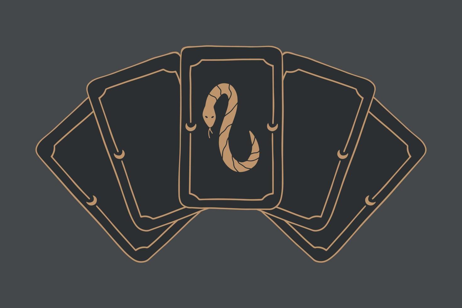 fond de vecteur de jeu de tarot magique avec serpent. concept occulte et divinatoire.