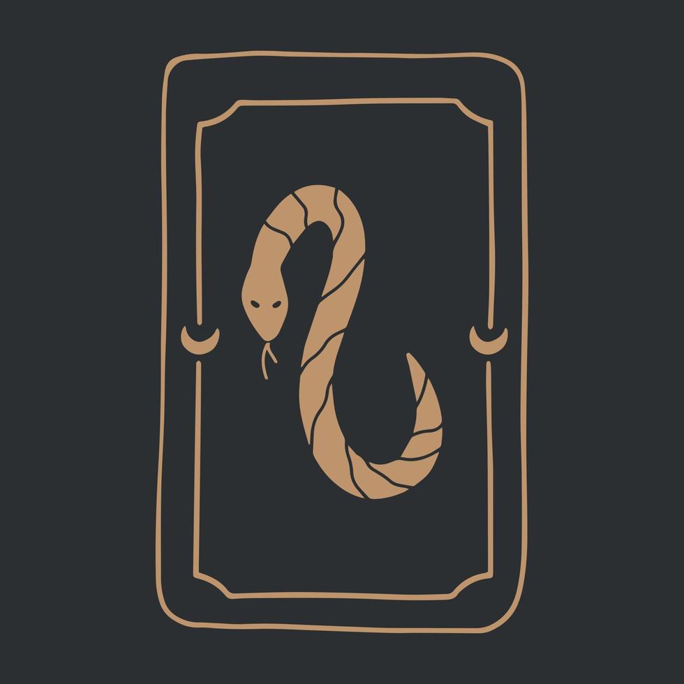 fond de vecteur de jeu de tarot magique avec concept occulte de serpent et de divination.