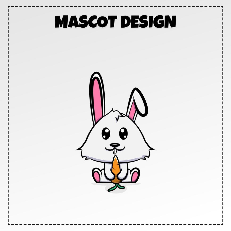 illustration de conception animale mascotte lapin vecteur