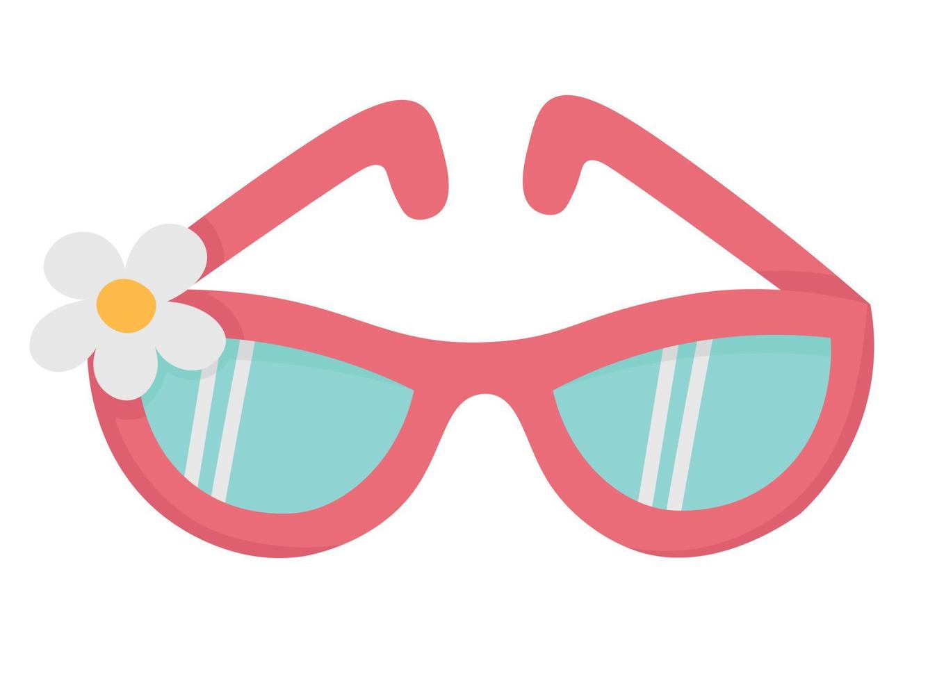 lunettes de soleil classiques simples pour marcher par temps ensoleillé. clipart de doodle plat. tous les objets sont repeints. vecteur